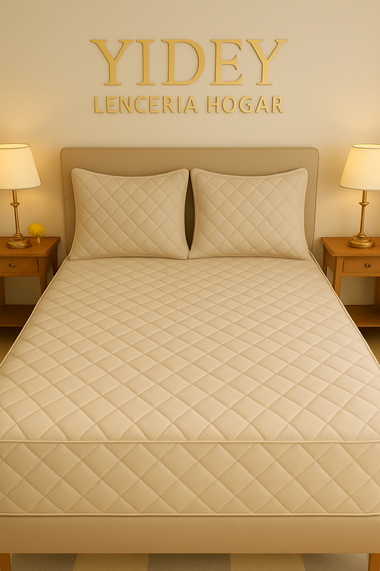 Protector de Colchón Antifluido Beige-Marfil