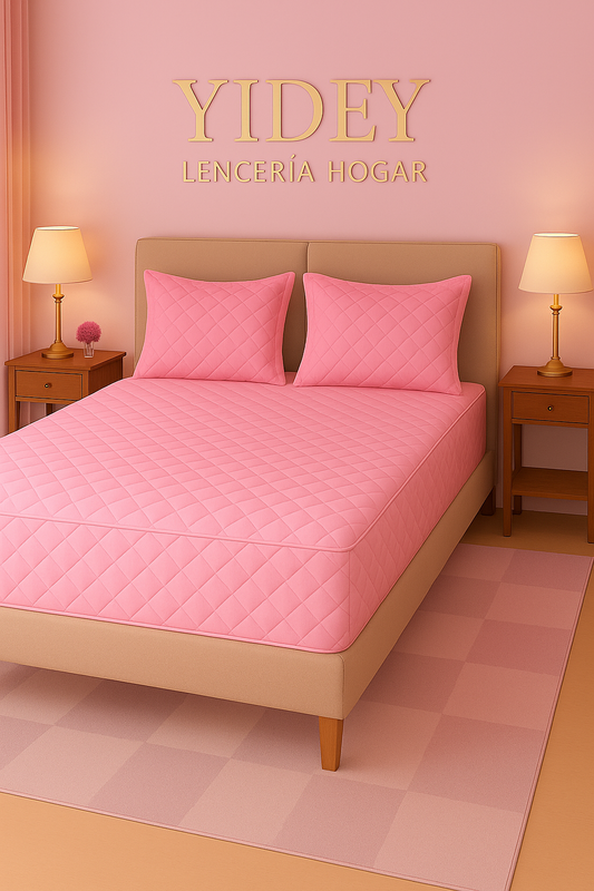 Protector de Colchón Antifluido Rosado