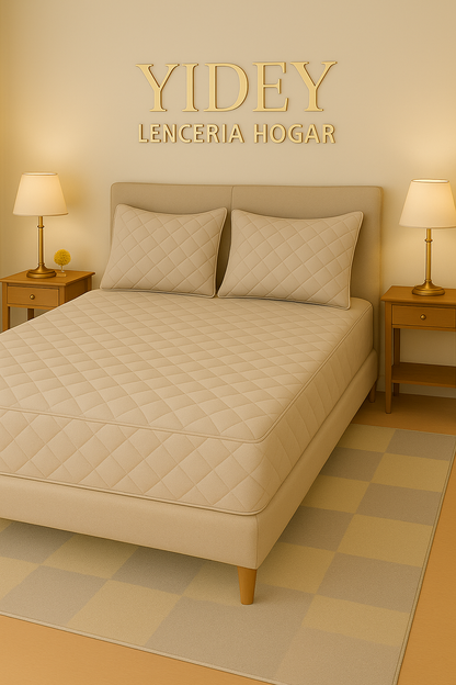 Protector de Colchón Antifluido Beige-Marfil